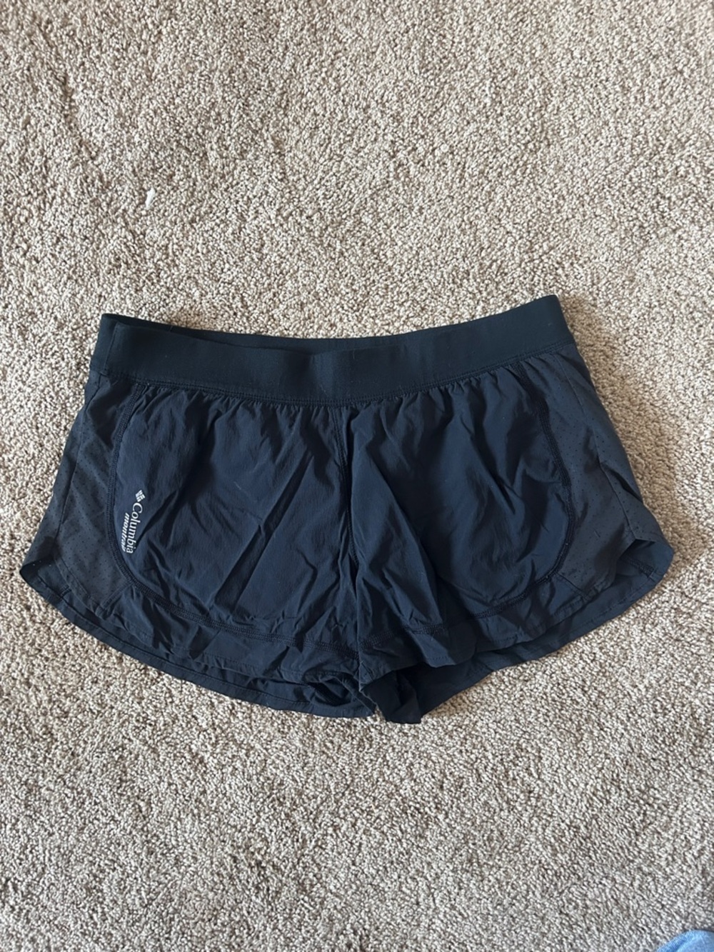 Columbia Women's Black Athletic Running Shorts with Elastic Waistband